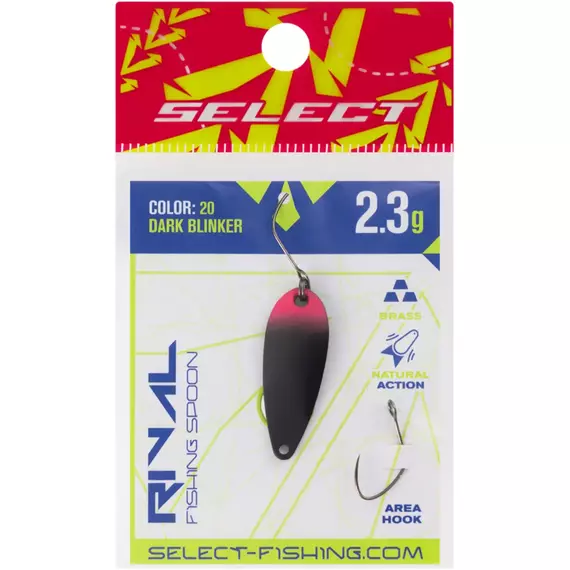 Блешня Select Rival 2.3g 30mm #20 Dark Blinker, Вага блешні: 2.3, Колір блешні: #20 Dark Blinker, фото , изображение 2
